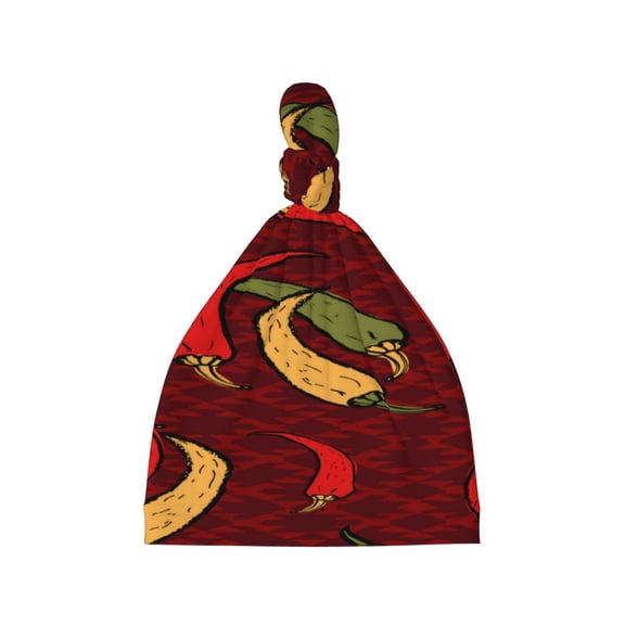 Picia Hot Chili Printed Preemie Hats for Baby Girls Cotton Premature Knot Hats Newborn Hospital Cap Warm Knot Beanie Nicu for Preemie Girls and Boys