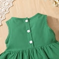 thumbnail image 4 of Mercatoo Girls Green A-Line Flower Dress Cute Solid Color Sleeveless 𝐌ini Dresses with Chrysanthemum Belt Princess Dress, 4 of 6