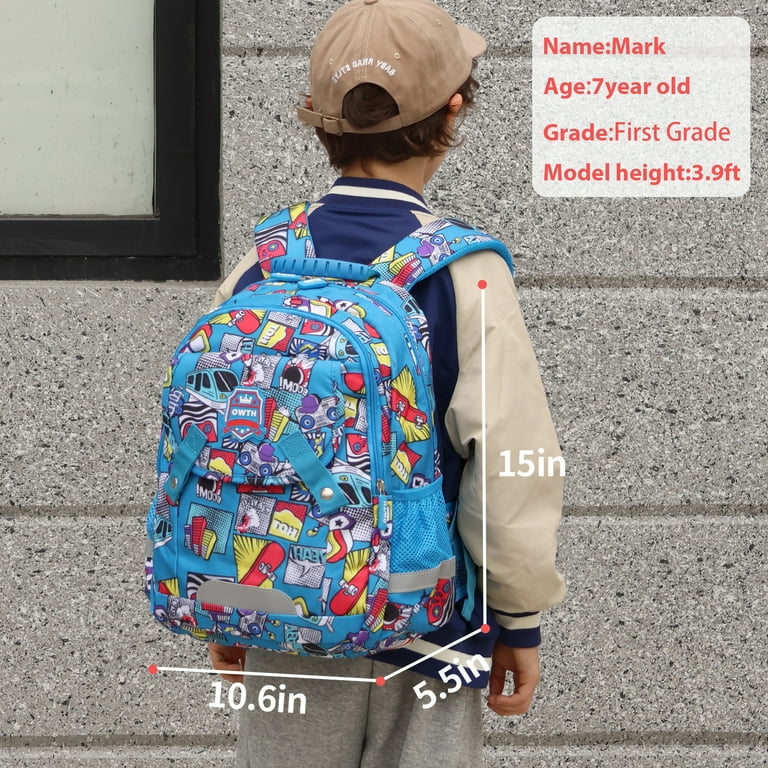 HTWO Kids Backpack for Boys Kindergarten Preschool School Bags Canvas Book Bag Child Teen Dark Blue Walmart