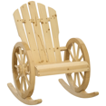 thumbnail image 1 of Patio Wooden Rocking Chair, Wagon Outdoor Rocker Chair, Natural, 1 of 10