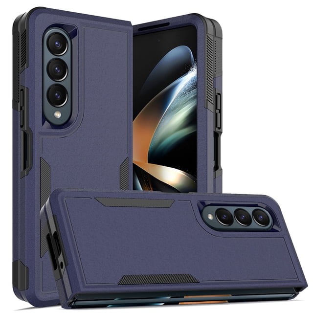 for Samsung Galaxy Z Fold 4 Rugged Case, Armor Hard PC Soft TPU Hybrid Anti-Drop Camera Lens Protection Shockproof Glossy Non-Slip Slim Fit Case for Z Fold4 7.6 inch,Mint