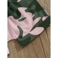 thumbnail image 6 of Toddler Kids Baby Girl Summer Outfits 1T 2T 3T 4T 5T Letter Print Short Sleeve T-Shirt Tops Camouflage Shorts Set Cute Clothes, 6 of 7