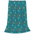 thumbnail image 2 of KLL Funny Cat Blue Pattern Fleece Throw Blanket,Fleece Throw Blankets for Couch & Bed All Season Use-60"x50", 2 of 7