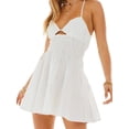 thumbnail image 3 of Coduop Women Sleeveless Ruched Mini Dress Summer Cutout Backless Beach Party A-line Dress, 3 of 9