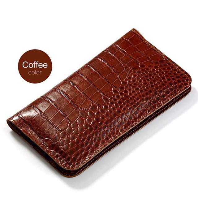 Billetera de cuero multifunción con tapa de textura de cocodrilo para teléfono, billetera de lujo para iPhone 13, 12, 11 PRO max, X, XS, XR, 7P, Samsung y Huawei Fivean unisex