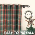 thumbnail image 3 of Ensemble de 2 Rideaux Tartan Classique Écossais Semi-Occultants Illets Lavables en Machine, Vert et Rouge 52 Pouces L x 84 Pouces H, 3 of 7