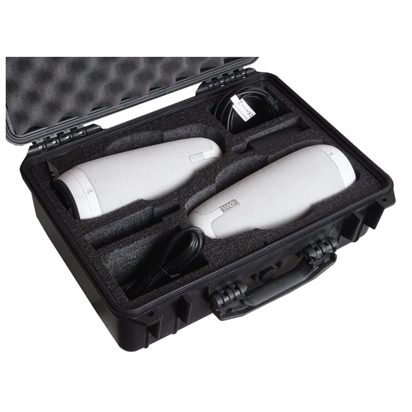 Case Club Case Compatible avec 2 Caméras de Conférence Hibou de Réunion - Étui de Voyage et de Rangement Étanche avec Mousse Pré-Découpée pour X2 Standard Hibou, Pro, 2 Ou 3 - Tient le Micro, Cordons, Accessoires et Adaptateur de Verrouillage
