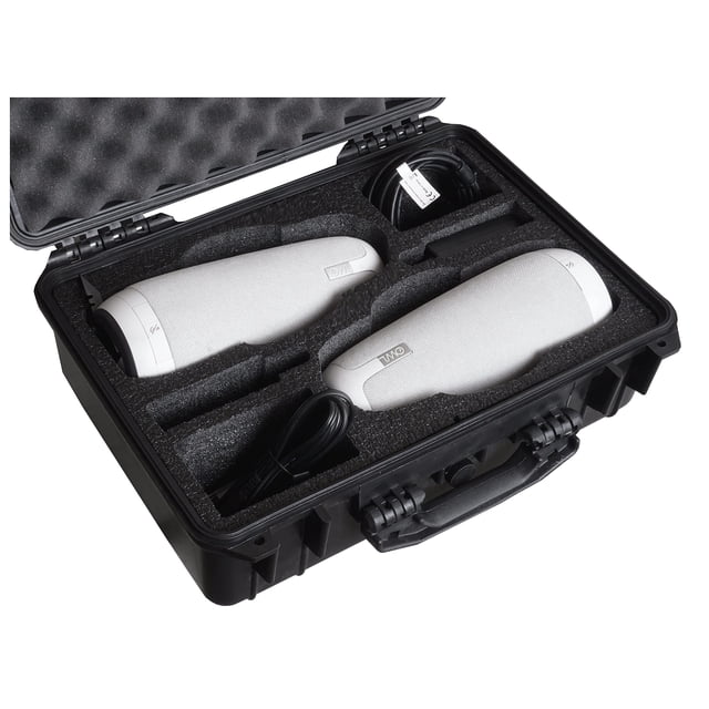 Case Club Case Compatible avec 2 Caméras de Conférence Hibou de Réunion - Étui de Voyage et de Rangement Étanche avec Mousse Pré-Découpée pour X2 Standard Hibou, Pro, 2 Ou 3 - Tient le Micro, Cordons, Accessoires et Adaptateur de Verrouillage