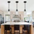 thumbnail image 2 of SHILIU-Black Pendant Lights Kitchen Island - Clear Glass Pendant Light Fixture Multiple Stems Rods 3 Units 12 Inch 3 Units 4 Inch (Black 3 Pack Stem Rod), 2 of 4