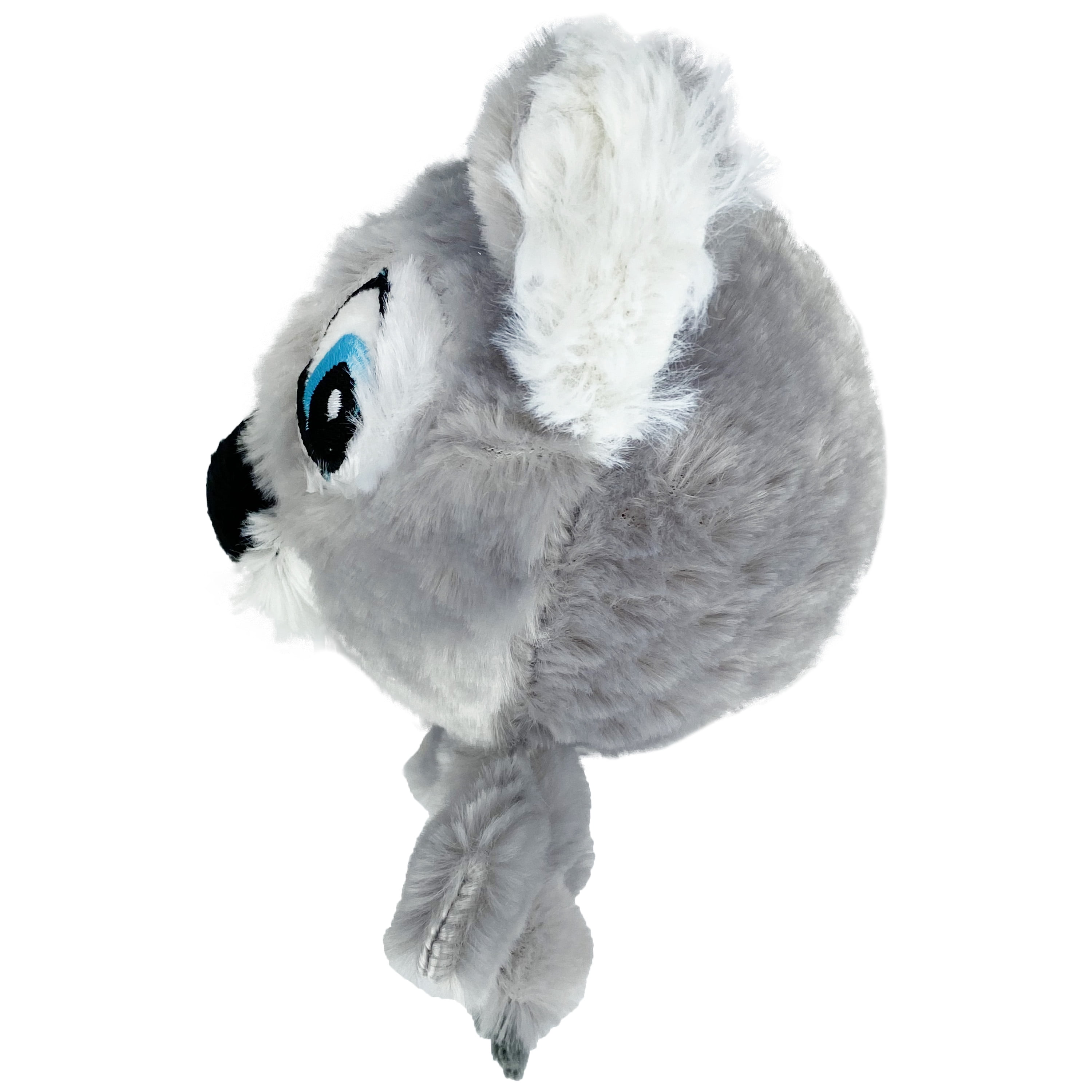 Multipet Knobby Noggins Plush Koala Dog Toy, Bumpy Rubber Ball Head with Squeaker, 4 inches