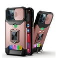 thumbnail image 1 of iPhone 12 Pro Max Case with Ring Magnetic Car Mount Kickstand, Allytech Slide Lens Camera Cover Drop Proof Protective Back [1 Card Slot] Hard PC & TPU Case for iPhone 12 Pro Max 6.7", Rosegold, 1 of 6