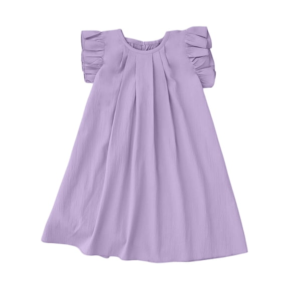 EnJoCho Toddler Baby Girl Dress Summer Cotton Linen Ruffl𝖾 Halte𝗋 Sleeveless Kids Casual Beach Par𝗍y Dresses 2-7 Years Toddler Summer Sleeveless 𝖲undress