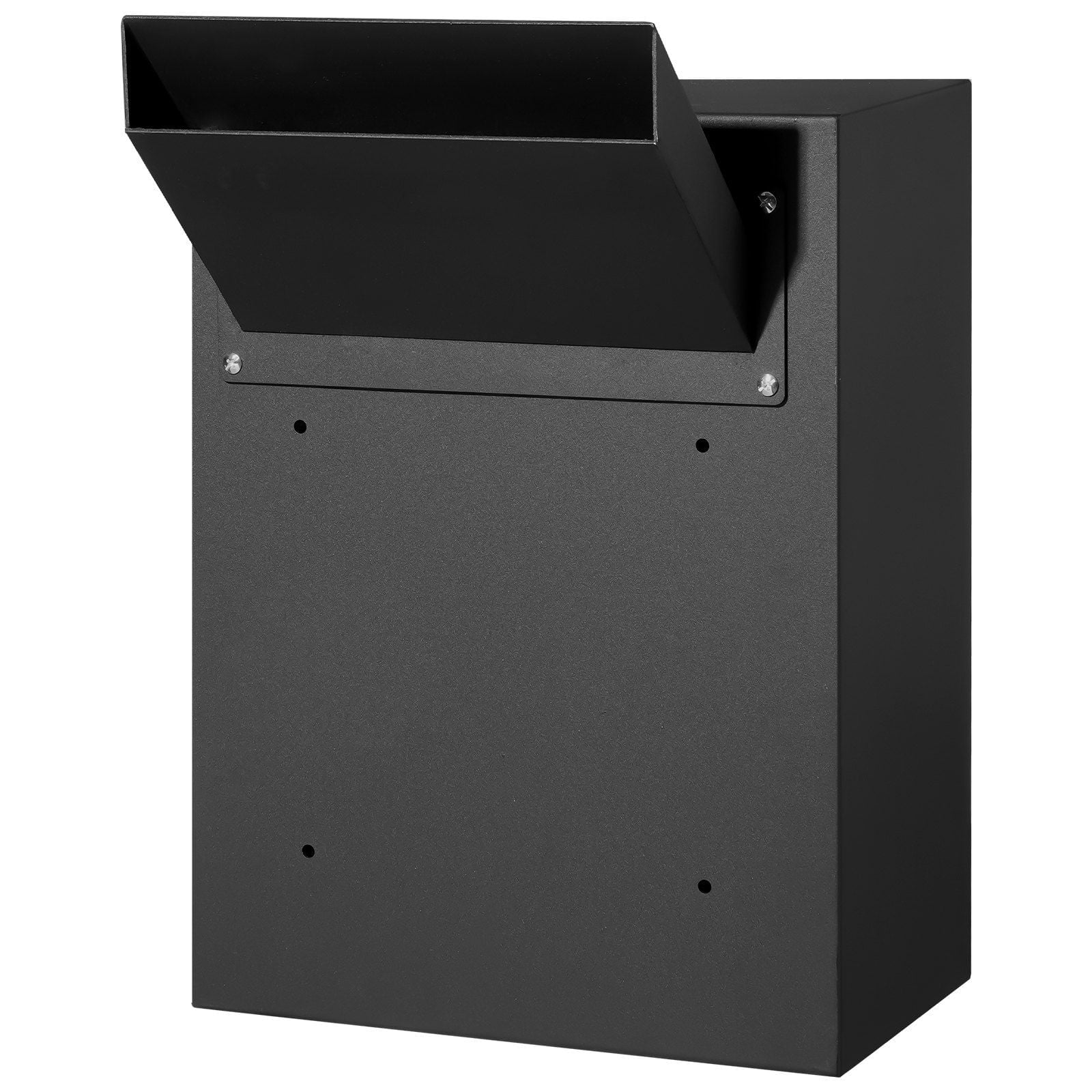 Heavy Duty Steel Through The Wall Mailbox - 13x7x17 Black Secure Mail Drop Box with 13 Combination Lock (2.8-7.9 Adjustable) Outdoor & Indoor Use