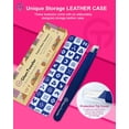 thumbnail image 6 of Expert Slant Tip Tweezers with Leather Travel Case, General Sharp & Precision Stainless Steel Tweezer for Eyebrows, Facial Hair and Fine Hairs Removal (Navy Blue), 6 of 14