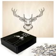 thumbnail image 2 of Ambesonne Vintage Deer Jigsaw Puzzle Durable Cardboard, Sketch Animal Design, 1000 pcs, Champagne Grey and Sepia, 2 of 5