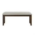 thumbnail image 2 of Humpty 43 Inch Bench- Gray Polyester Upholstery- Cherry Brown Solid Wood, 2 of 6