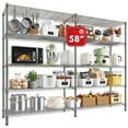 thumbnail image 6 of REIBII Chrome 58" Wide 5-Tier Wire Shelving Rack Adjustable Metal Storage Shelves for Kitchen Pantry, 6 of 9