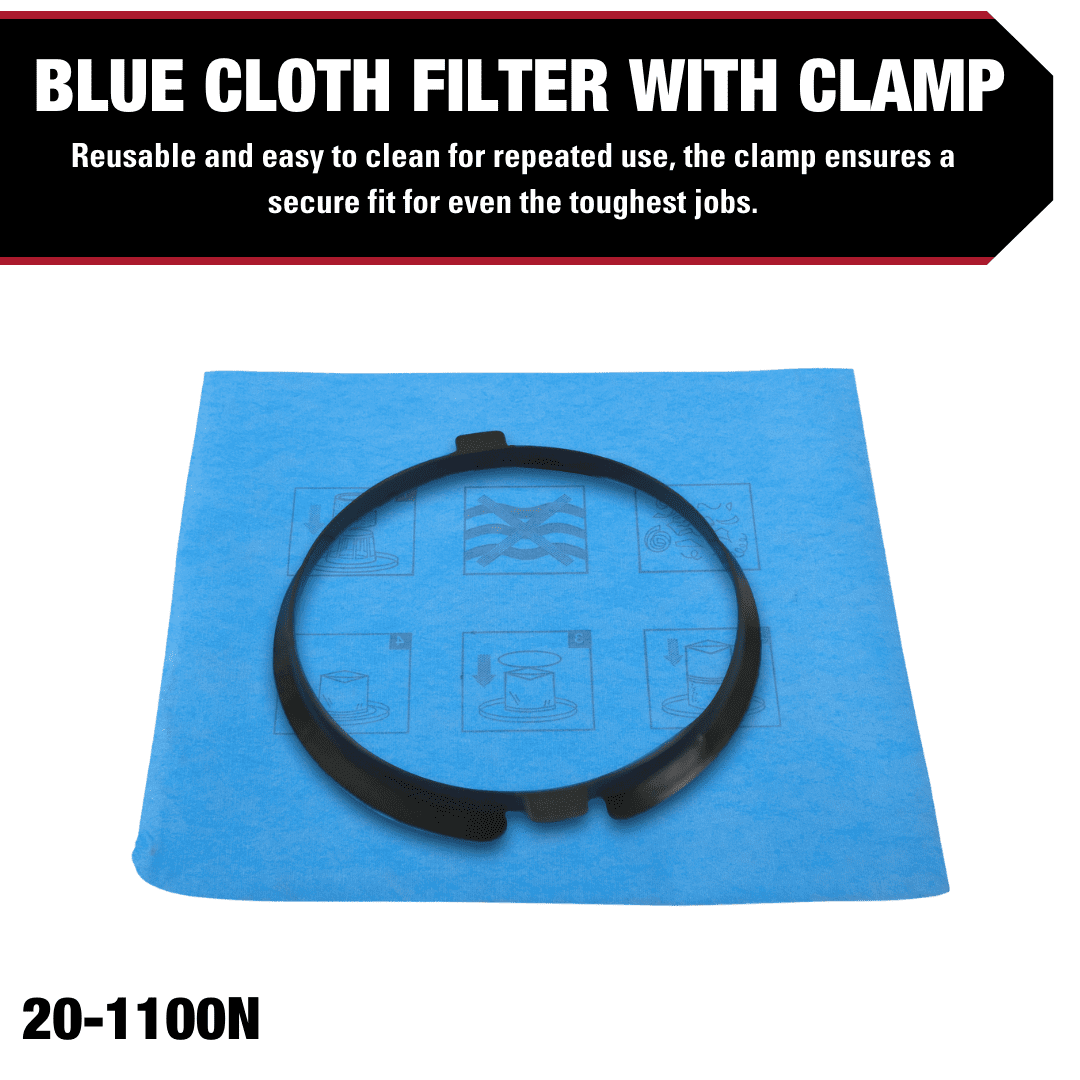Hyper Tough 3 Gallon Wet/Dry Vac Filter Replacement Bundle - High-Efficiency Disposable Bag 3-Pack, Foam Filter, Cloth Filter & Clamp