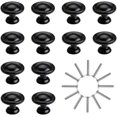 thumbnail image 1 of 12 tiradores para cajones, tiradores negros para armarios, tiradores para cajones de aleación de aluminio de 31 mm, tiradores para armarios de un solo orificio, tiradores para puertas con tornillos pa, 1 of 5