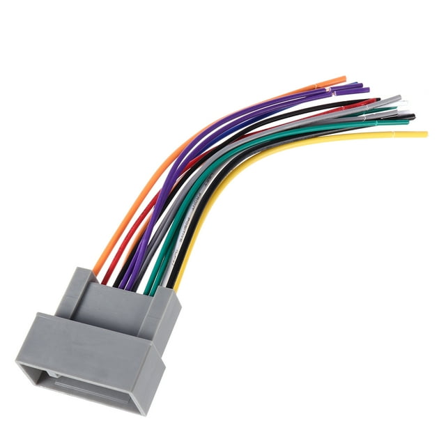 Auto Car Accessory Radio Wiring Harness for 2008-Up, featuring a durable gray connector with multiple colored wires extending outward. Designed for easy installation without cutting original radio plugs, it is compatible with models like FIT, CITY, and 08 ACCORD. Approximate dimensions are 16.2 x 4 x 2 cm (6.4 x 1.6 x 0.8 inches).