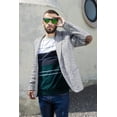 thumbnail image 2 of Blazer negro André Badi Grande jaspeado con carteras decorativas y parches de gamuza en codos 42-0295, 2 of 4