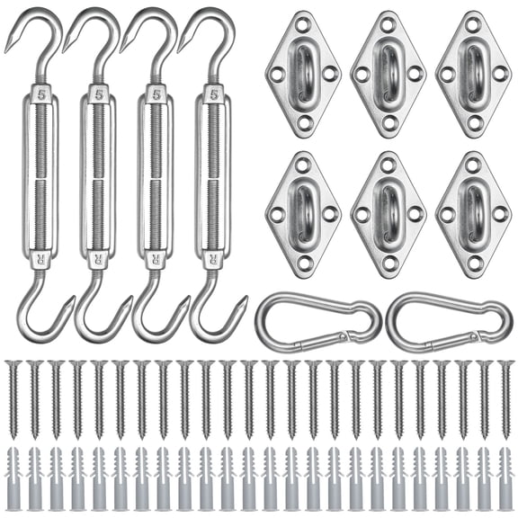 Yescom Triangle Sun Shade Sail Hardware Kit 5" 304 Anti-Rust Stainless Steel M6 Accessory for Outdoor Cover Canopy