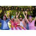 thumbnail image 4 of Happy Birthday Black Bunting Banner with Gold Letters Sparkling Glitter Garland for Dramatic Photo Booth Backdrop Picture Hanging Felt Cardstock Party Decorations, 4 of 8