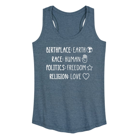 Instant Message - Birthplace Earth Women's Graphic Racerback Tank