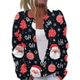 thumbnail image 3 of Womens Christmas Printed Button Front Long Sleeve Cardigan Soft Loose Fit Holiday Outerwear S, 3 of 6