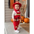 thumbnail image 4 of RUINIXCW Baby Boy Halloween Costume Long Sleeve Firefighter Suspender Jumpsuit, Hat, 4 of 8
