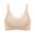 thumbnail image 1 of PEASKJP Women's Full Figure Bra Cross Back Adjustable Bralette Bra, Beige XL, 1 of 4