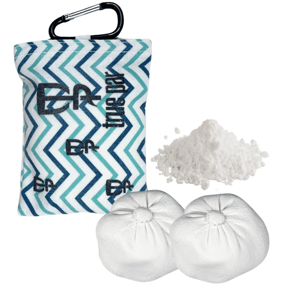 True Par Disc Golf Chalk Bag with Carabiner and 2 Extra Hand Chalk Balls (Green)