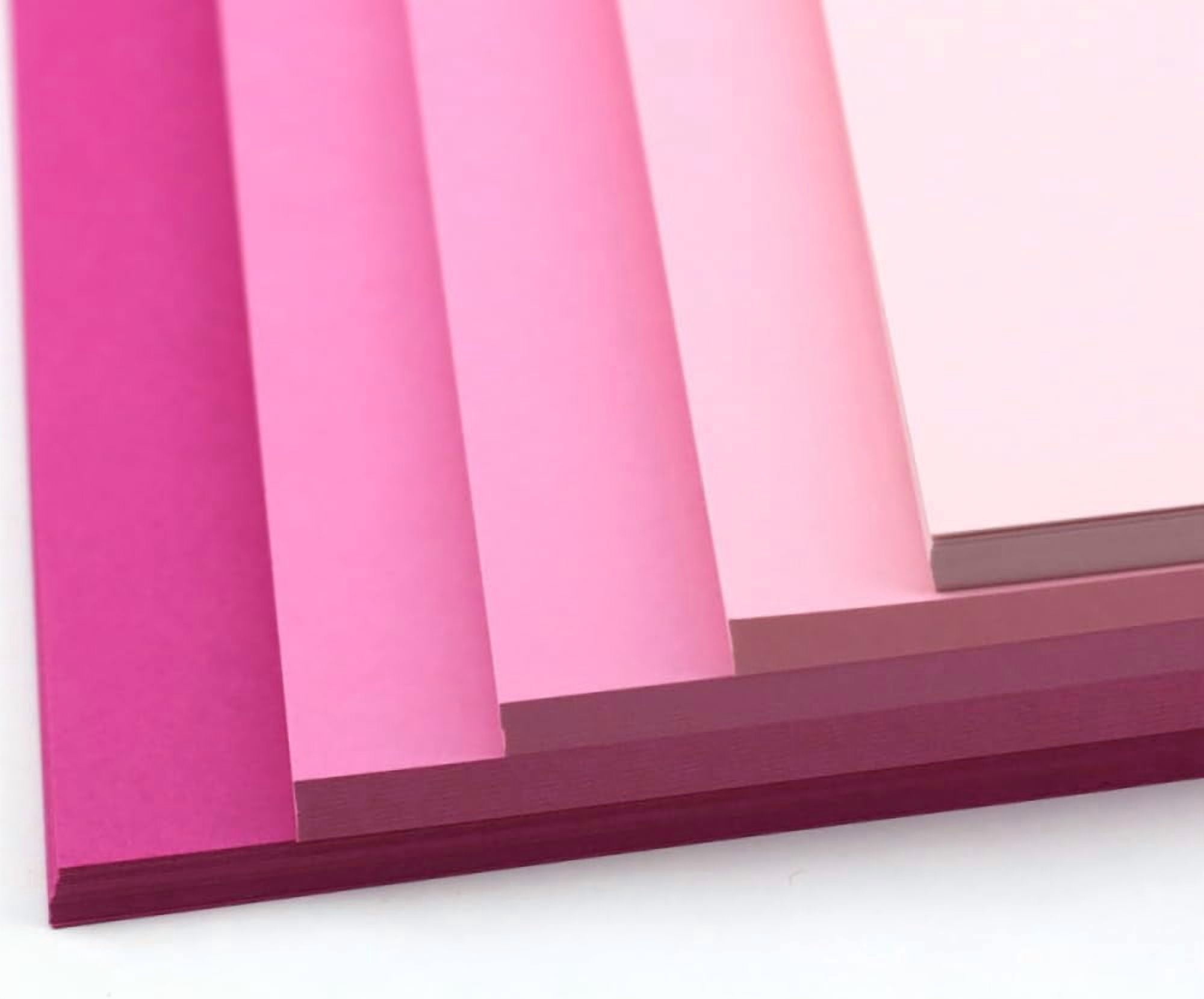 40 Sheets Pink Colored Cardstock, Art Kraft Cover Stock Paper, 65lb/175GSM for Card Construction Making, Scrapbooking, Printing, Quilling and Crafts DIY 4 Shades, 10 Sheet Each Color