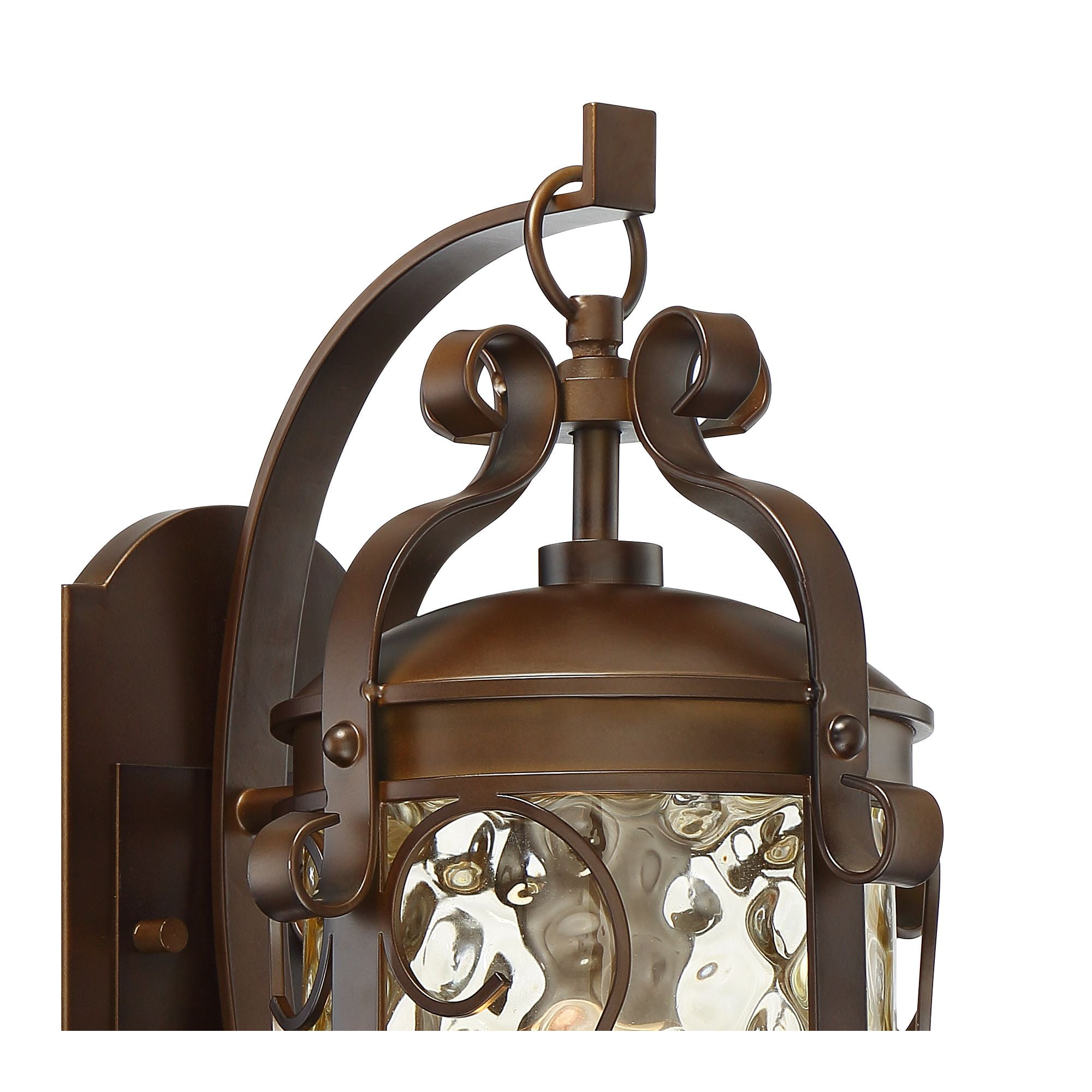 John Timberland Conway Vintage Rustic Outdoor Wall Light Fixture Oil Rubbed Bronze Scroll 17 1/2" Amber Hammered Glass for Post Exterior Barn Deck