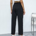 thumbnail image 5 of Idoravan Women's Plus Size Pants Womens Casual Loose Overalls Black Pocket Straight Leg Pants, 5 of 6