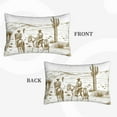 thumbnail image 2 of Daiia Western Desert Cowboys Bedding Waterproof Pillow Protector Zippered Queen – Bed Bug Proof Pillow Encasement-20"x30", 2 of 6