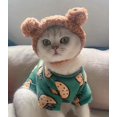thumbnail image 3 of Paquete de 3 Lindos Gorros para Cachorros de Gato, Gorro de Lana Suave y Cálido con Velcro Ajustable para Disfraz de Perro, Adecuado para Fotos de Halloween o Navidad (30-34 cm), 3 of 5