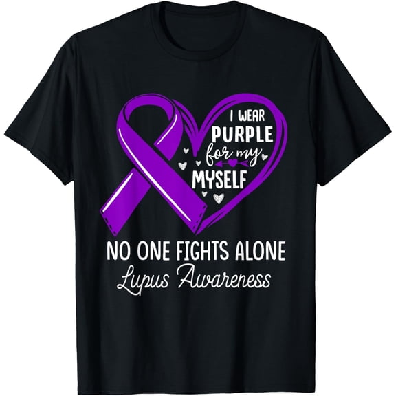 Premium Comfort - I Wear Purple For Myself Lupus Awareness Purple Ribbon T-Shirt