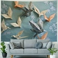 thumbnail image 4 of Chilfamy Tapestry Wall Art Origami Cranes Floral Wall Hanging Tapestry Home Decor For Bedroom Living Room Dorm Beach Blanket Painting, 4 of 6