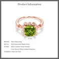 thumbnail image 6 of Gem Stone King 2.55 Ct Green Peridot White Created Sapphire 18K Rose Gold Plated Silver Ring, 6 of 6
