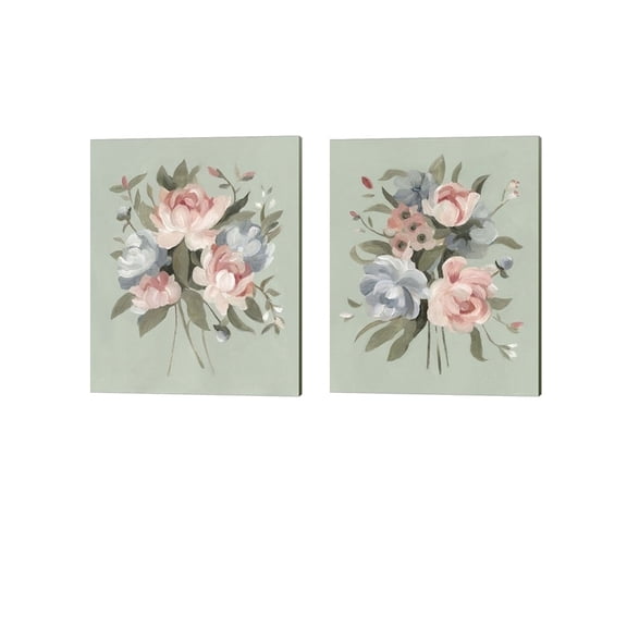 Metaverse Emma Scarvey 'Pastel Bouquet' Canvas Art (Set of 2)