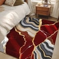 thumbnail image 4 of 3'x5' Area Rugs, Red Marble Indoor Outdoor Area Rug for Living Room Bedroom, Grey Gold Texture Vintage Farmhouse Art Washable Bathroom Rugs Kitchen Floor Carpet Mats Home Decor Aesthetic, 4 of 8