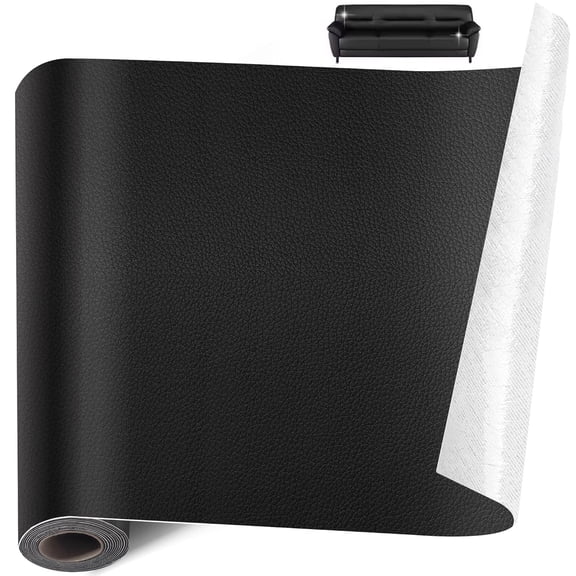Leather Repair Kit for Furniture, 15.7 x 39.4 in, Black, Waterproof and Wear-Resistant, Self Adhesive Kit for Couches, Chairs, Car Seats, Cabinets