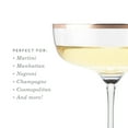 thumbnail image 4 of Twine Copper Rim Vintage Cocktail Crystal Champagne Coupe Glasses, Set of 2, 4 of 6