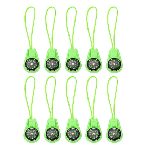 Uxcell Survival Compass, 25 Pack Pocket Camping Compass with String for Outdoor Hiking, Green