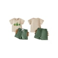 thumbnail image 2 of BemeyourBBs Toddler Baby Boy First Birthday Outfit Dinosaur Outfits Summer OneYears Old Birthday Clothes Letter Print Short Sleeve Round Neck T Shirt Tops and Shorts Set, 2 of 8