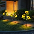 thumbnail image 4 of Solar Lights Outdoor Garden Decor, Sunflower Lights,Solar Flowers Light Solar-Powered Sunflower Garden Light Outdoor Patio Lawns Decorative Stake Light With Realistic Plant, 4 of 6