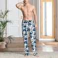 thumbnail image 2 of Kdxio Blue Excavator Pattern Men's Pajama Pants, Elastic Waist with Drawstring and Pockets, Comfortable Loungewear-X-Large, 2 of 6