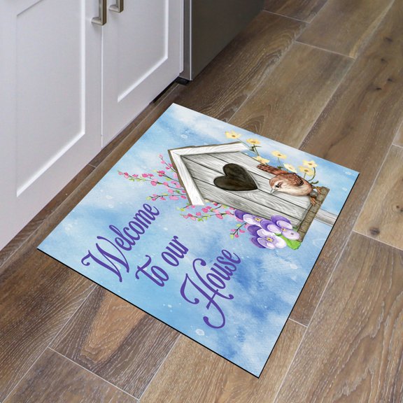 Ashton Birdhouse Welcome in-door out-door Decorative Door Mat