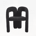 thumbnail image 6 of Set of 2 Contemporary Velvet Fabric Upholstered Dining Chairs with Black Teddy (Solid Wood Frame), 6 of 26